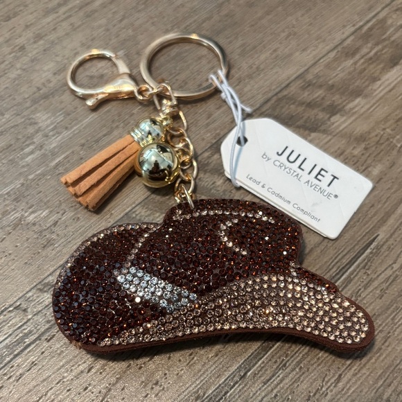 Juliet Accessories - Juliet By Crystal Avenue Cowboy hat,puff felt with silver,copper rhinestones